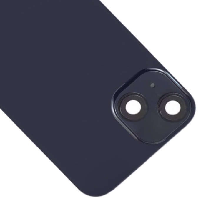 For iPhone 14 Plus Glass Battery Back Cover with Flash Bracket + Wireless Charging Module(Black)
