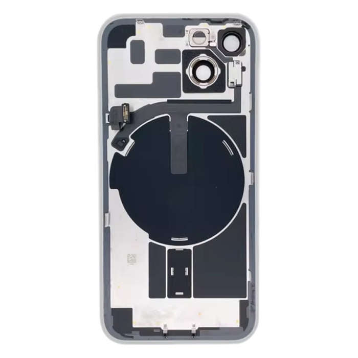 For iPhone 14 Plus Glass Battery Back Cover with Flash Bracket + Wireless Charging Module(Blue)
