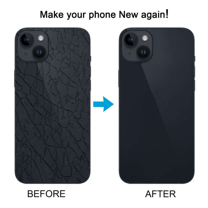 For iPhone 14 Glass Battery Back Cover with Flash Bracket + Wireless Charging Module(Black)