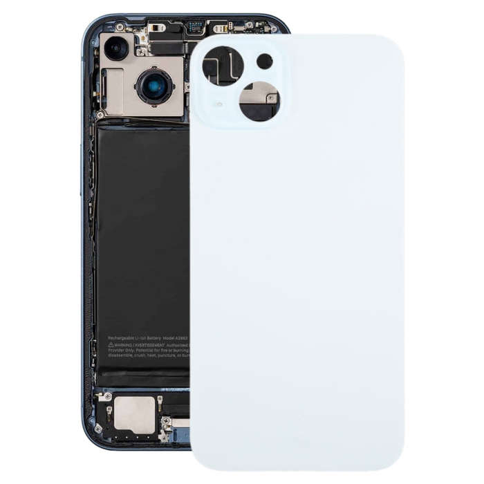 For iPhone 15 Plus Glass Battery Back Cover(Blue)