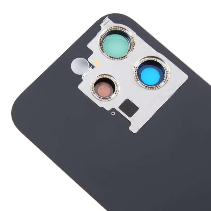 For iPhone 15 Pro Max Glass Battery Back Cover with Camera Lens Cover(Grey)