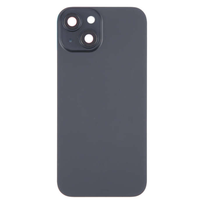 For iPhone 15 Plus Battery Back Cover with Camera Lens Cover + MagSafe Magnet(Black)