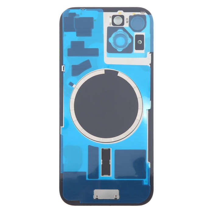 For iPhone 15 Plus Battery Back Cover with Camera Lens Cover + MagSafe Magnet(Blue)