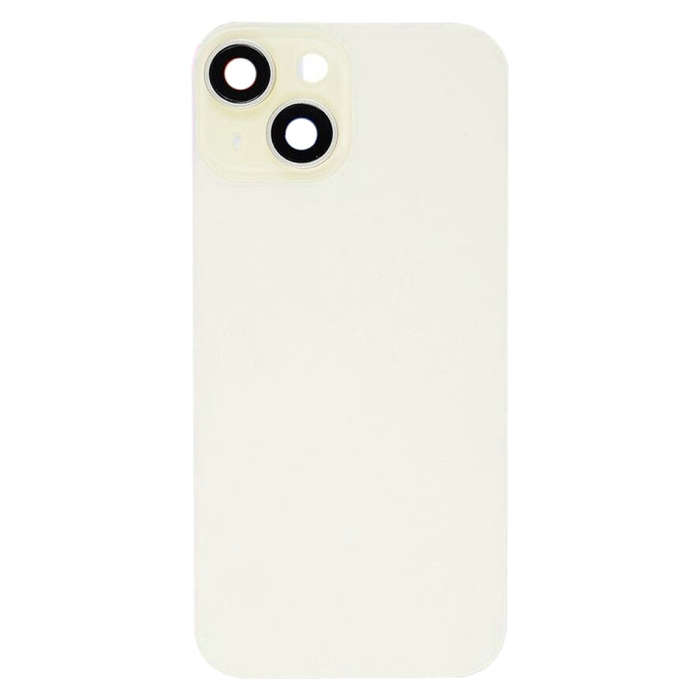 For iPhone 15 Glass Battery Back Cover with Flash Bracket + Wireless Charging Module(Yellow)