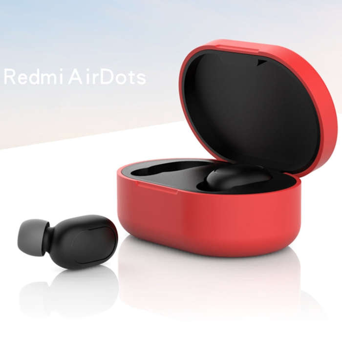 Silicone Charging Box Protective Case for Xiaomi Redmi AirDots / AirDots S / AirDots 2(Red)