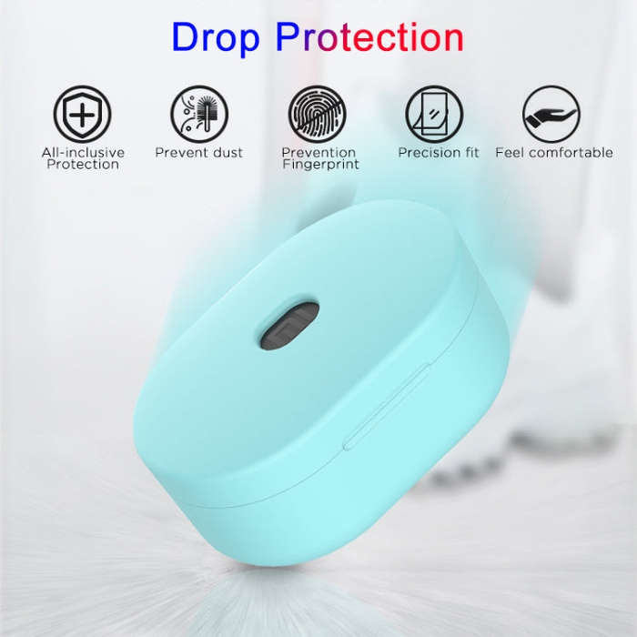 Silicone Charging Box Protective Case for Xiaomi Redmi AirDots / AirDots S / AirDots 2(Sky Blue)