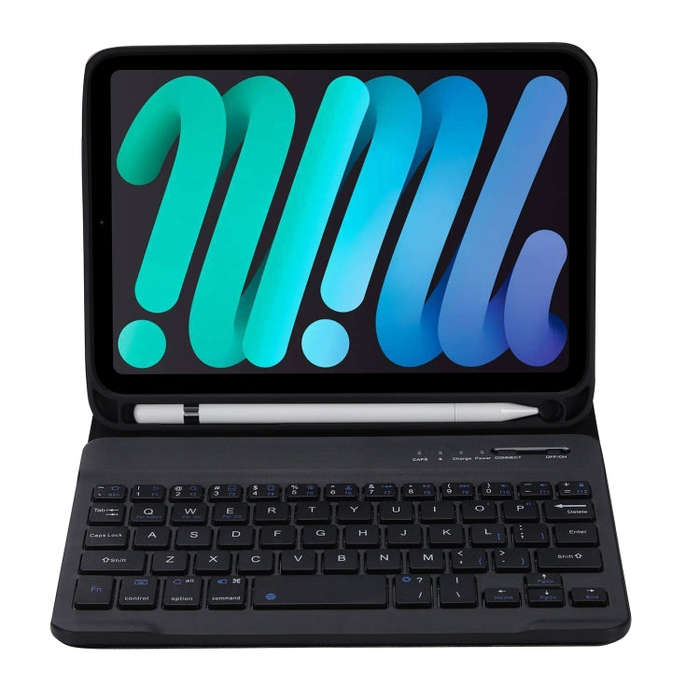 C06B Ultra-thin Candy Colors Bluetooth Keyboard Tablet Case for iPad mini 6 / mini 7 , with Stand...