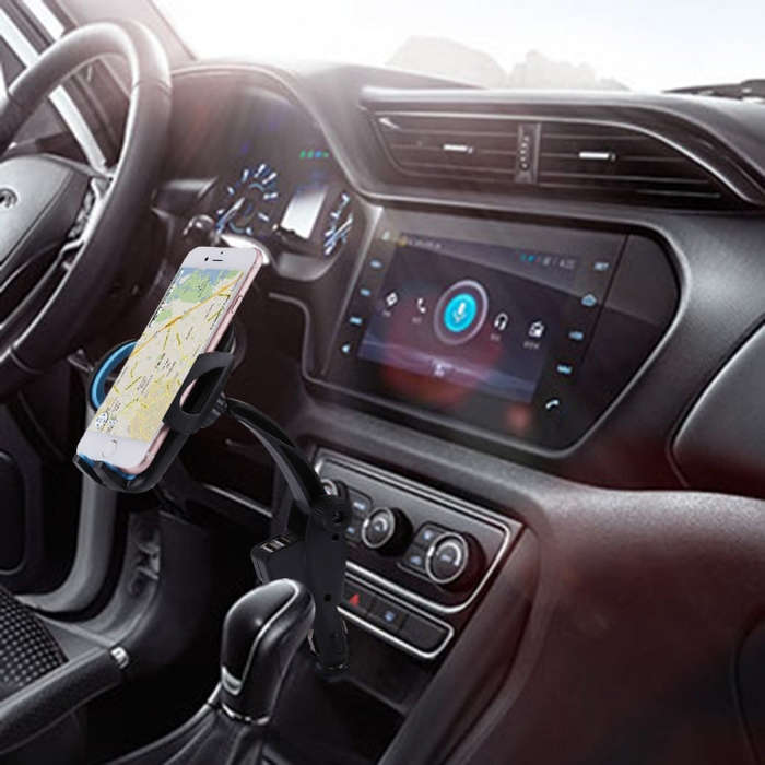 HC006 2 in 1 Car Charger & 360 Rotation Holder, Random Color Delivery, For iPhone, Galaxy, Huawei...