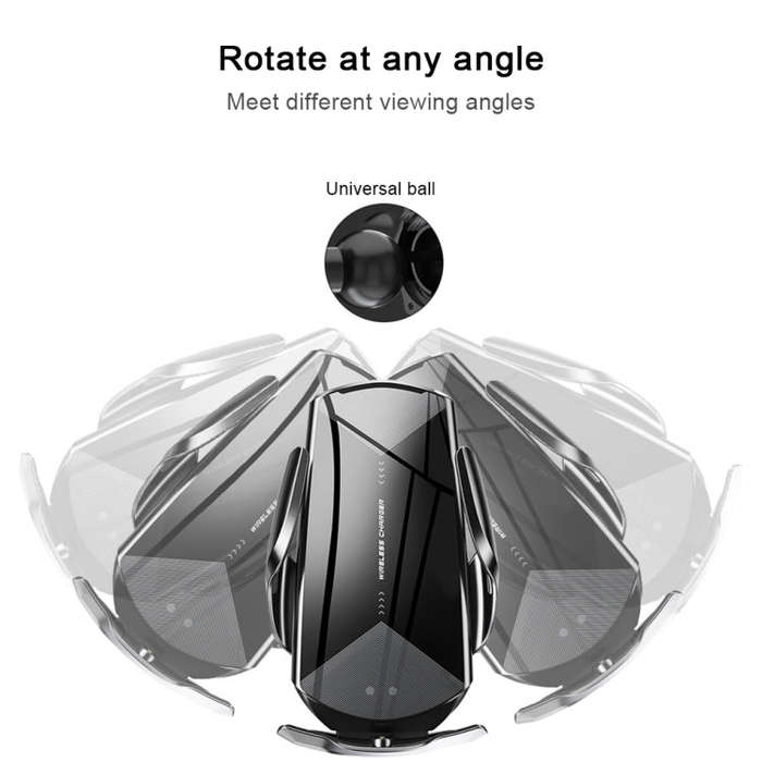 Q2 15W Universal Rotation Infrared Induction Magnetic Car Wireless Charging Mobile Phone Holder w...