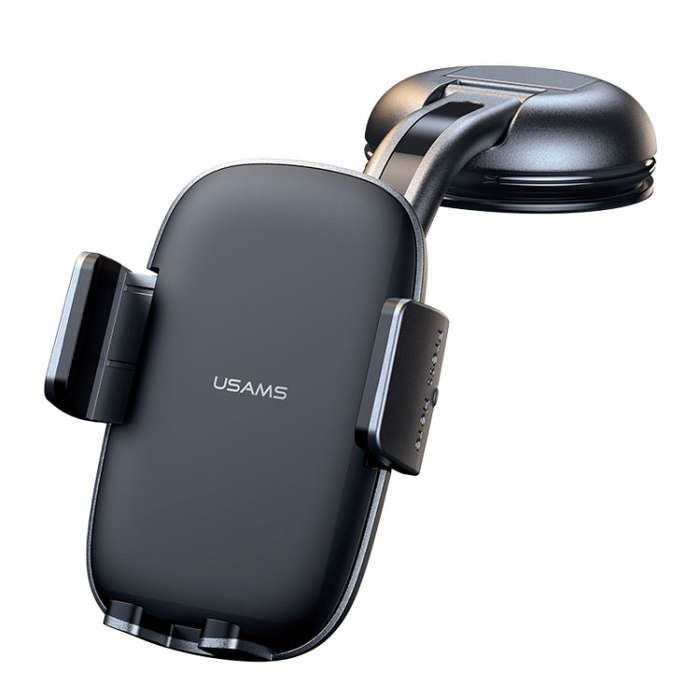 USAMS ZJ063 Car Center Console Retractable Phone Holder for 4.7-7.2 inch Mobile Phones (Black)