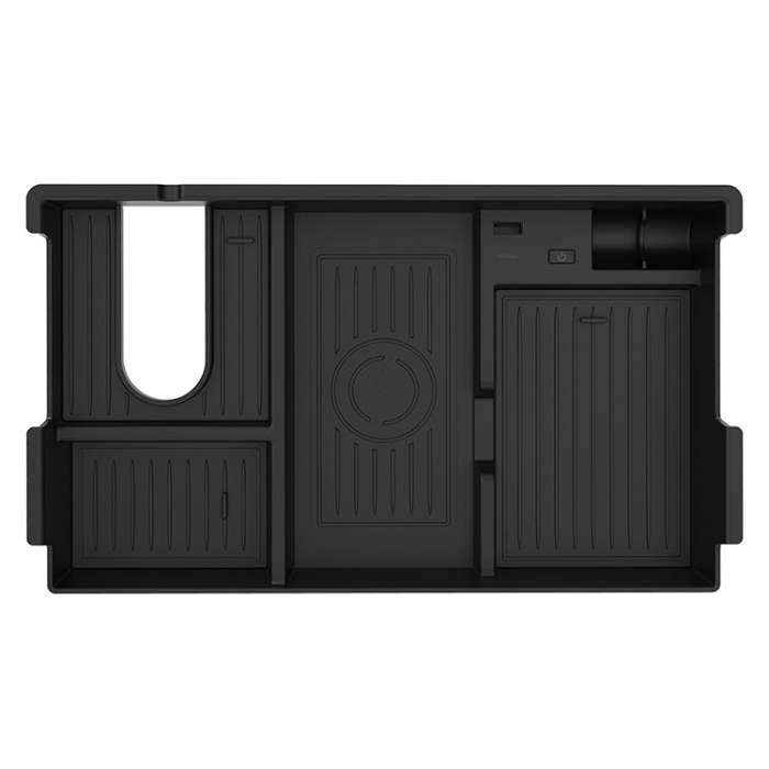 Multi-function Car Wireless Charger Rack Storage Box for Toyota Tundra 2007-2021, Left Driving(Bl...