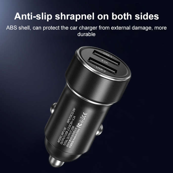 WK WP-C46 Staroad Series Vieyie 15W Dual-USB Car Charger (Grey)