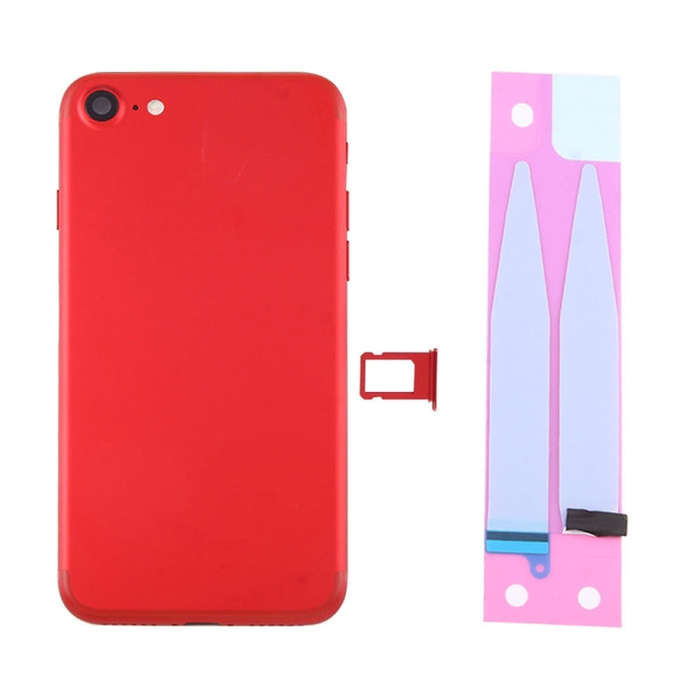 Battery Back Cover Assembly with Card Tray for iPhone 7 (Red)
