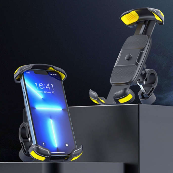 Motorcycle Bicycle Phone Riding Holder Bracket (Yellow)