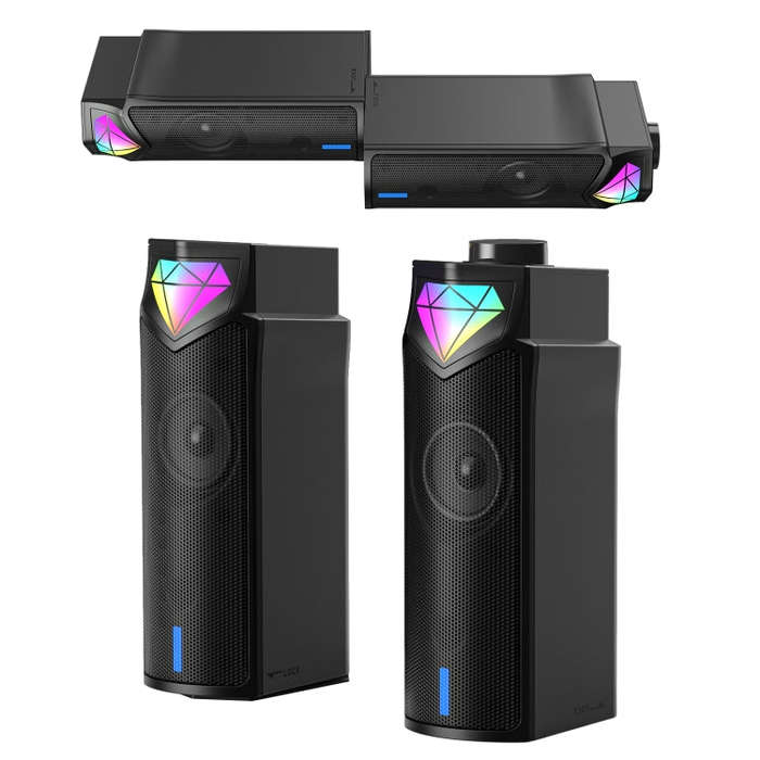 L1 Outdoor Portable RGB Light USB Bluetooth Wireless Speaker with Mic(Black)