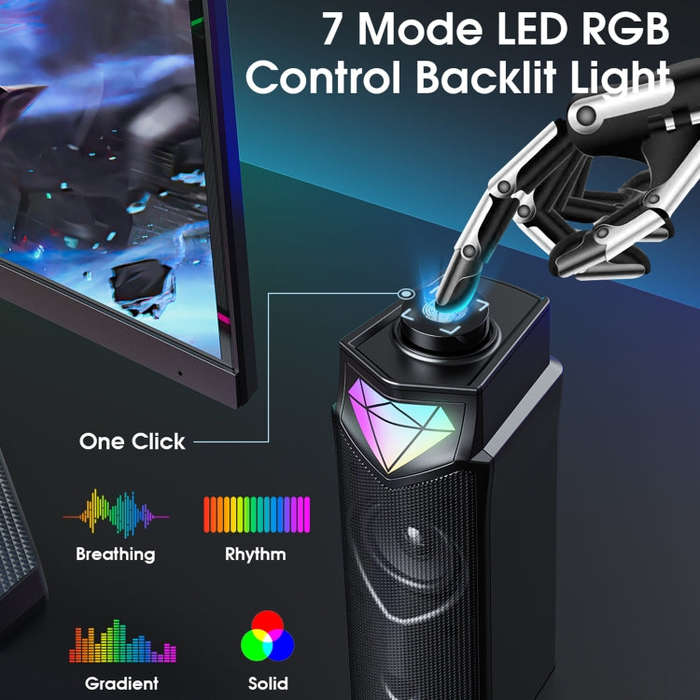 L1 Outdoor Portable RGB Light USB Bluetooth Wireless Speaker with Mic(Black)