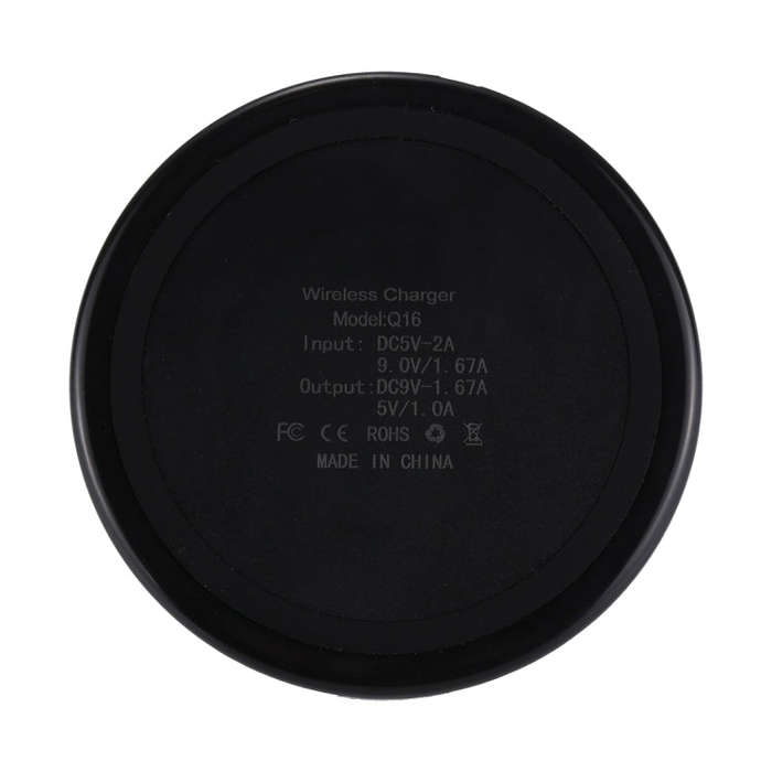 DC 9V 1.67A / 5V 1A Universal Round Shape Qi Standard Fast Wireless Charger with Indicator Light