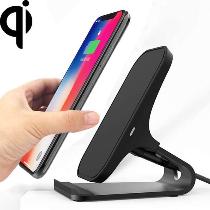 HAMTOD M5 15W Intelligent Dual Coil Design Qi Standard Holder Wireless Charger with Indicator Lig...