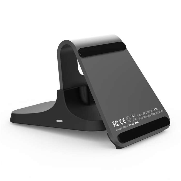 HAMTOD M5 15W Intelligent Dual Coil Design Qi Standard Holder Wireless Charger with Indicator Lig...