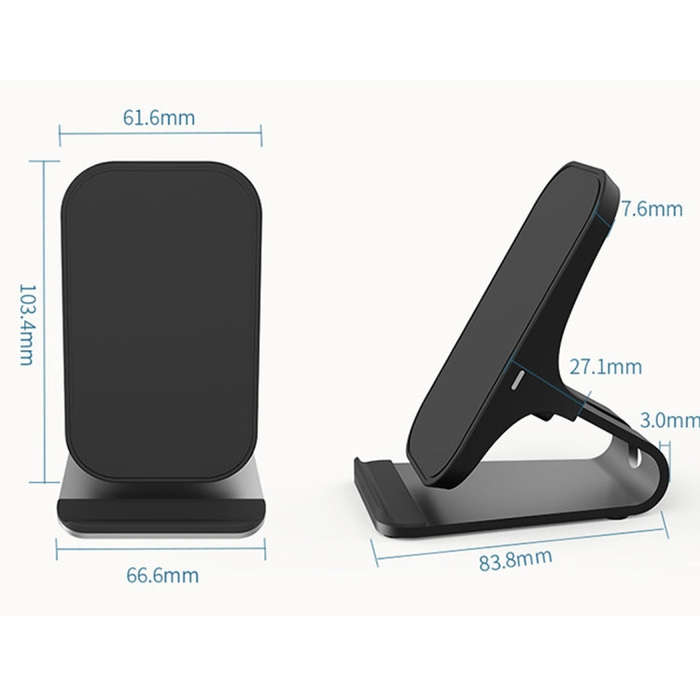 HAMTOD M5 15W Intelligent Dual Coil Design Qi Standard Holder Wireless Charger with Indicator Lig...