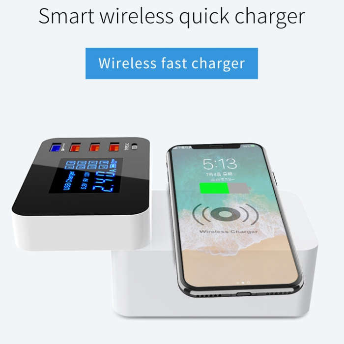 CDA33QW 40W QC 3.0 USB Ports + 3 USB Ports + USB-C / Type-C Ports + Wireless Charging Multi-funct...