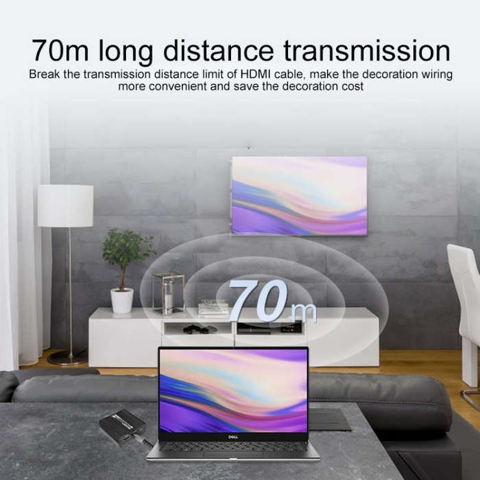 Measy ET100 HDMI Extender Transmitter + Receiver Converter Ethernet Cable, Transmission Distance:...