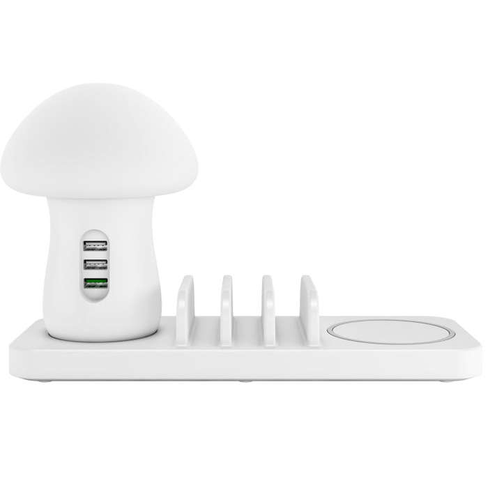 HQ-UD12 Universal 4 in 1 40W QC3.0 3 USB Ports + Wireless Charger Mobile Phone Charging Station w...