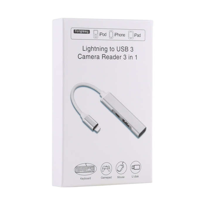 S-206 3 in 1 8 Pin Male to 2 x USB 3.0 + 8 Pin Female Camera Reader Adapter
