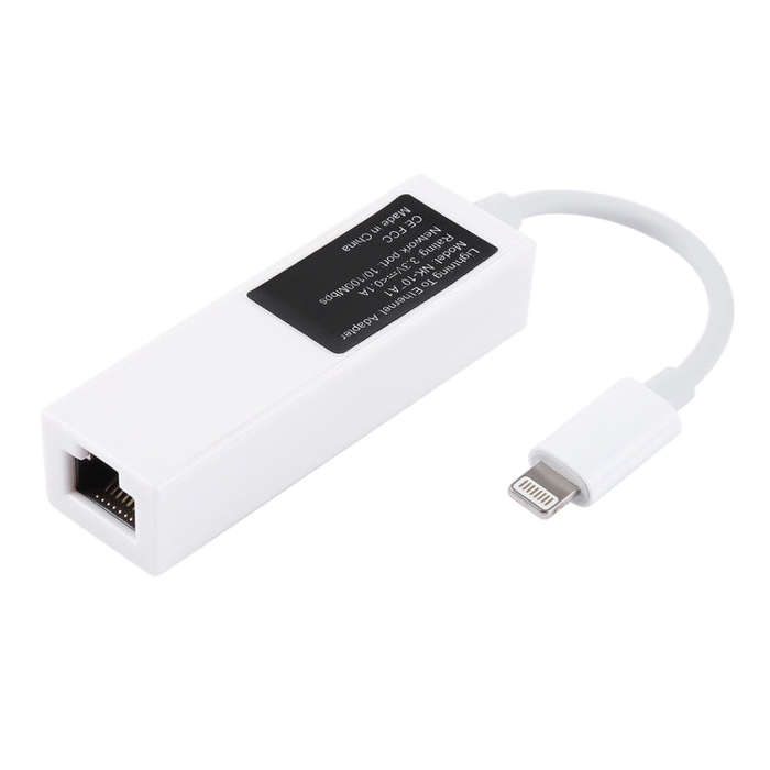 NK107A1 8 Pin to RJ45 Ethernet LAN Network Adapter Cable for iPhone / iPad Series, Total Length: ...