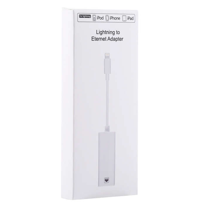 NK107A1 8 Pin to RJ45 Ethernet LAN Network Adapter Cable for iPhone / iPad Series, Total Length: ...