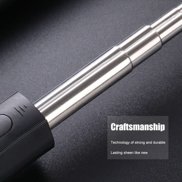 2 in 1 Foldable Bluetooth Shutter Remote Selfie Stick Tripod for iPhone and Android Phones(Red)