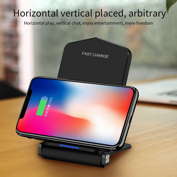 Q200 5W ABS + PC Fast Charging Qi Wireless Fold Charger Pad(Silver)