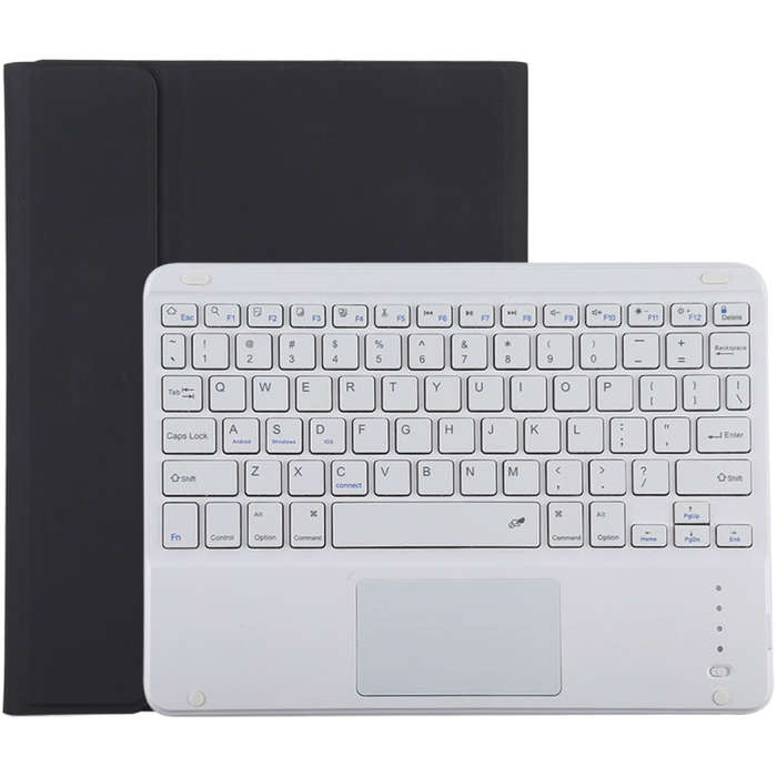 TG-102BC Detachable Bluetooth White Keyboard + Microfiber Leather Tablet Case for iPad 10.2 inch ...