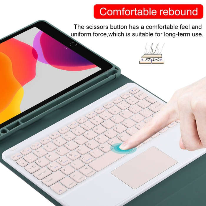 TG-102BC Detachable Bluetooth Pink Keyboard + Microfiber Leather Tablet Case for iPad 10.2 inch /...
