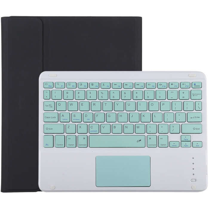 TG-102BC Detachable Bluetooth Green Keyboard + Microfiber Leather Tablet Case for iPad 10.2 inch ...