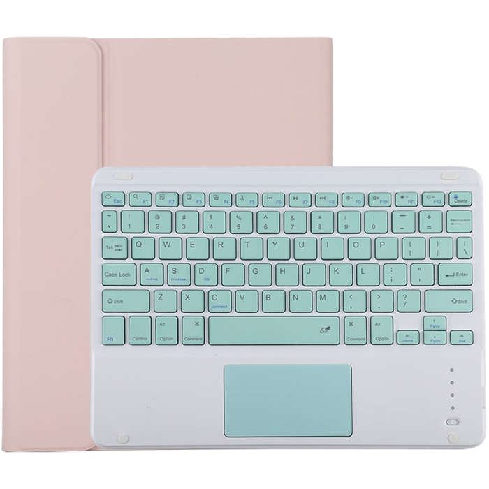 TG-102BC Detachable Bluetooth Green Keyboard + Microfiber Leather Tablet Case for iPad 10.2 inch ...
