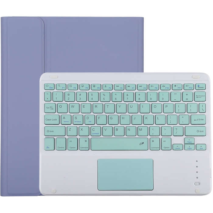 TG-102BC Detachable Bluetooth Green Keyboard + Microfiber Leather Tablet Case for iPad 10.2 inch ...