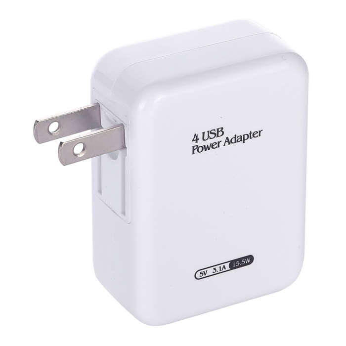 HT-CD03 15.5W 5V 3.1A 4-Port USB Wall Charger Travel Charger, US Plug