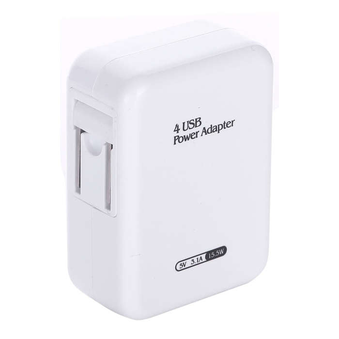 HT-CD03 15.5W 5V 3.1A 4-Port USB Wall Charger Travel Charger, US Plug