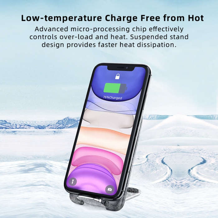 ROCK W30 15W Mobile Phone Wireless Charger Foldable Desktop Holder (Black)