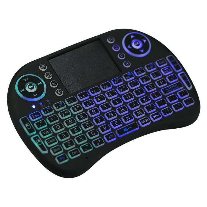 2.4GHz Mini i8 Wireless QWERTY Keyboard with Colorful Backlight & Touchpad & Multimedia Control f...