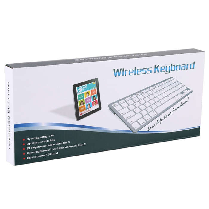 WB-8022 Ultra-thin Wireless Bluetooth Keyboard, Portuguese Keys(Silver)