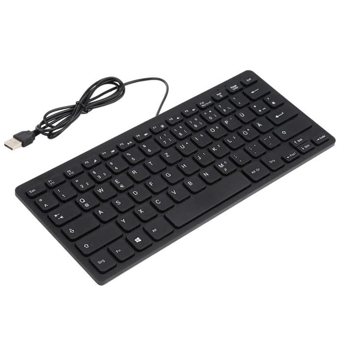 TT-A01 Ultra-thin Design Mini Wired Keyboard, German Version (Black)