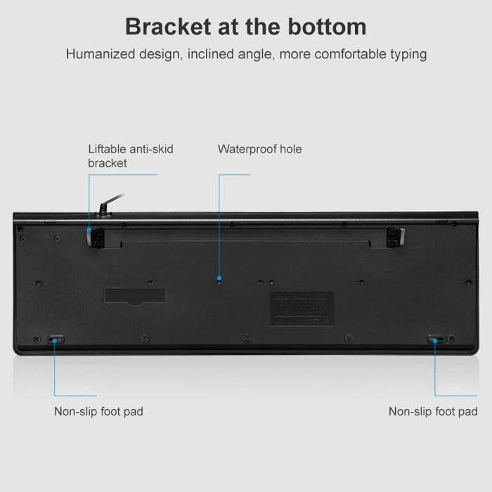 ZGB S500 Square Keycap Wired Keyboard + Mouse Set (Black)