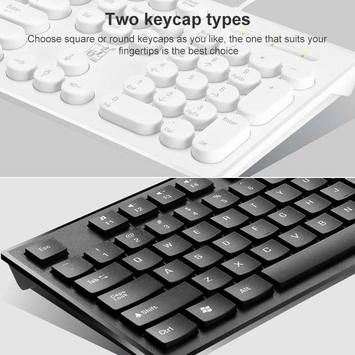 ZGB S500 Square Keycap Wired Keyboard + Mouse Set (Black)