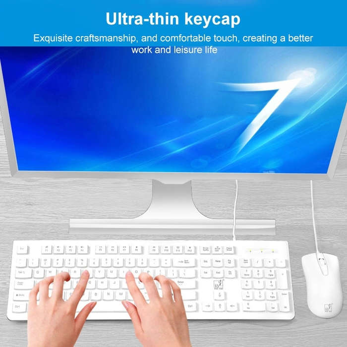 ZGB S500 Square Keycap Wired Keyboard + Mouse Set (Black)