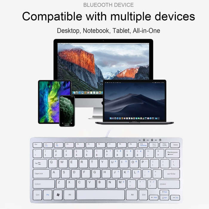 450 78 Keys Ultra-thin USB Wired Keyboard(Silver)