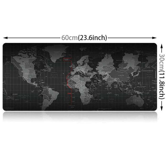 Extended Large Anti-Slip World Map Pattern Soft Rubber Smooth Cloth Surface Game Mouse Pad Keyboa...