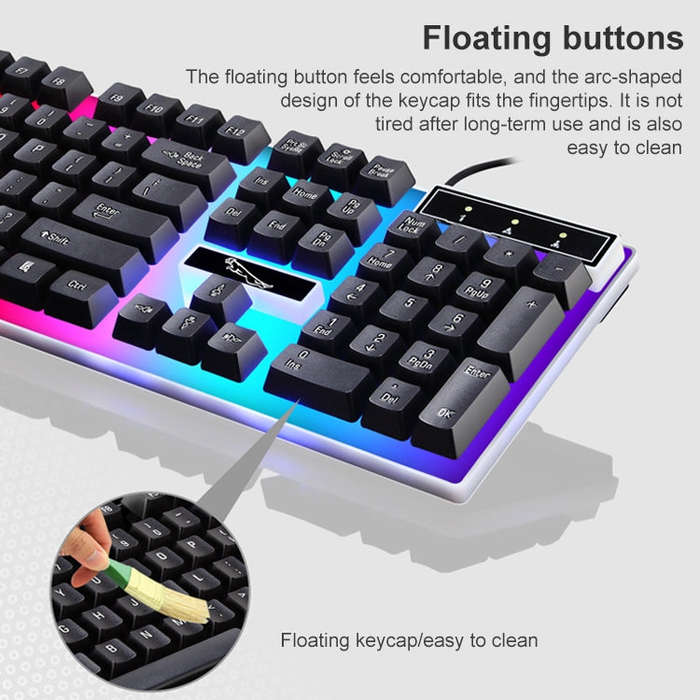 ZGB G21 Luminous Wired Keyboard + Mouse Set (White)