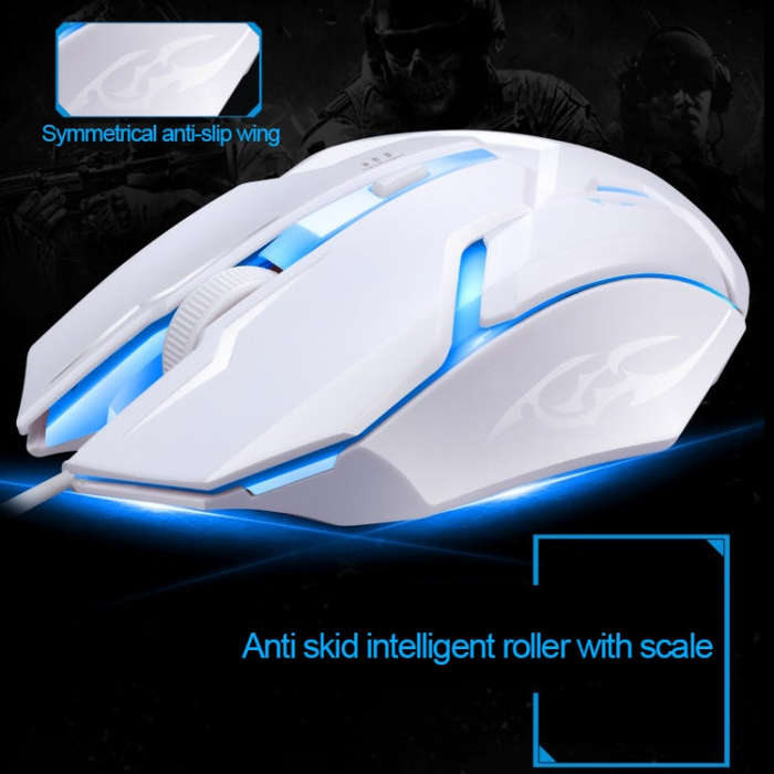 ZGB G20 1600 DPI Professional Wired Glowing Mechanical Feel Suspension Keyboard + Optical Mouse K...